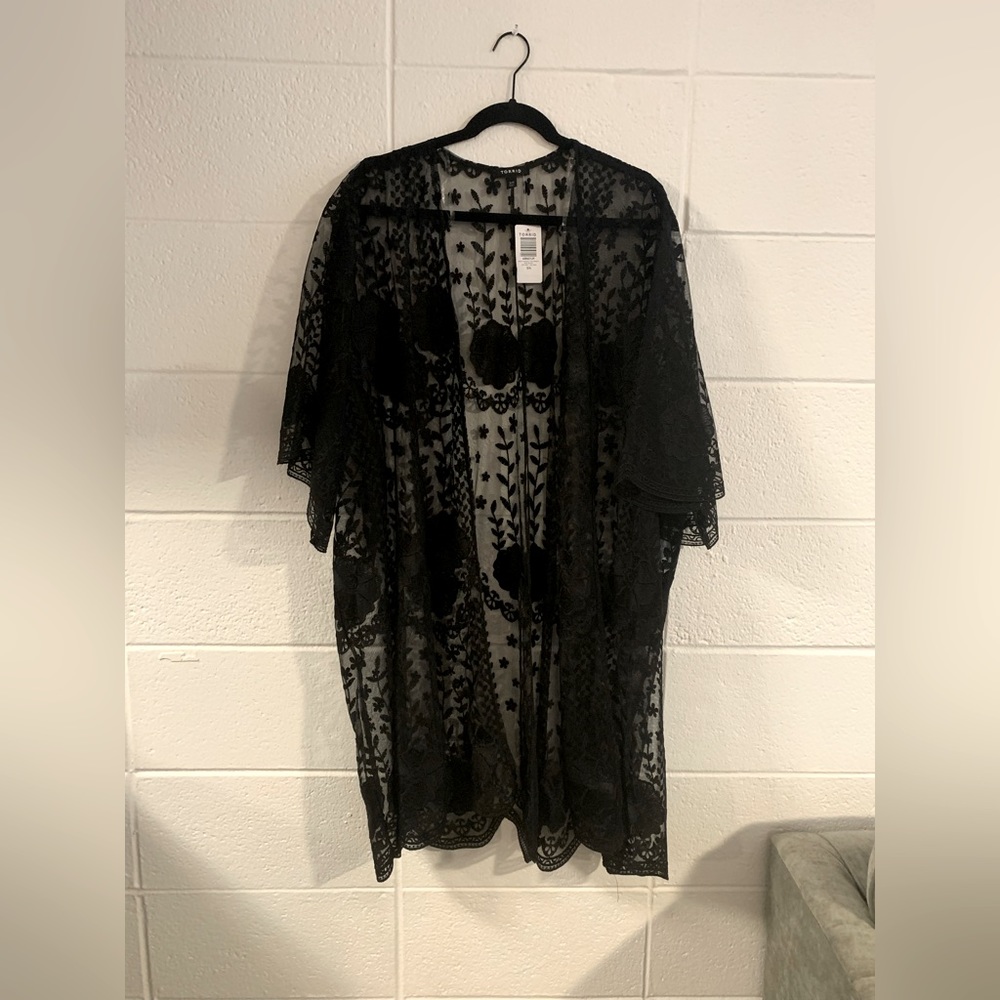 Torrid Black Lace Floral Cardigan